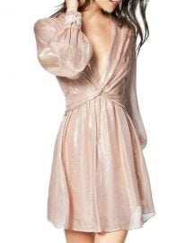 Elsie Plunging Metallic Short Dress at Neiman Marcus